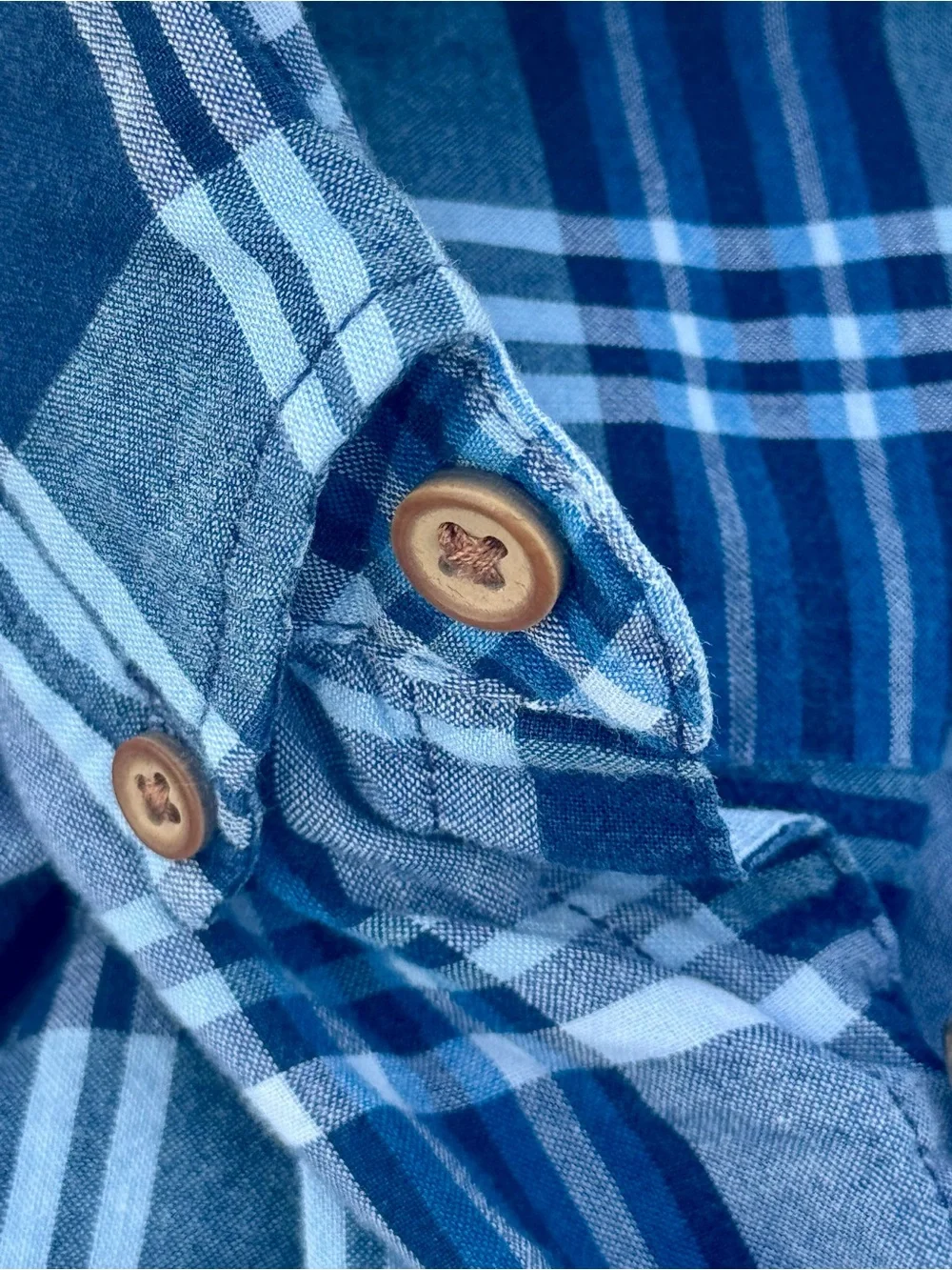 American Eagle Blue Plaid Button Down Shirt‎ XL Classic Fit